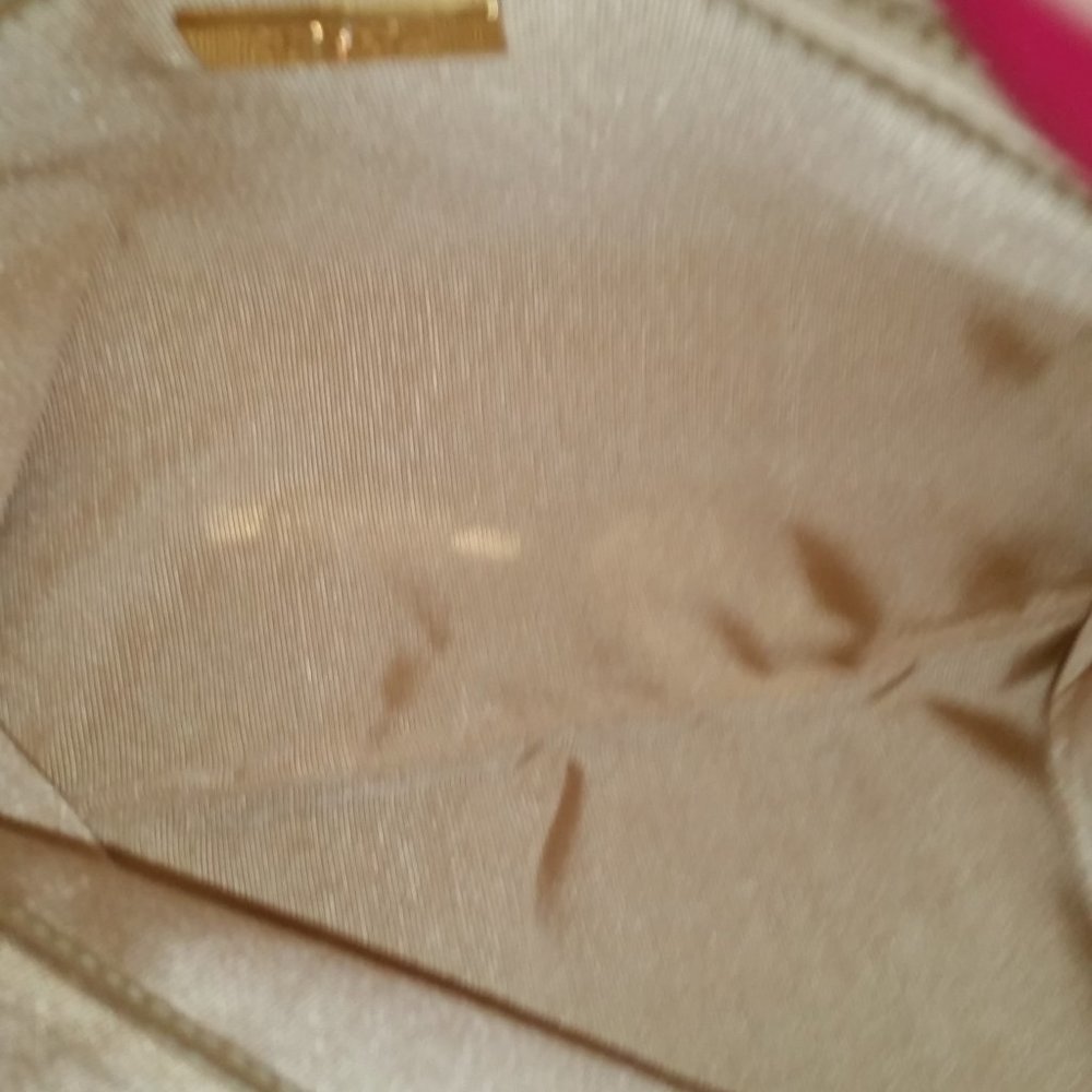 Badgley Mischka soft leather pink gold studded tote NWOT - Picture 6 of 7